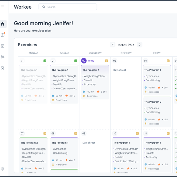 Webapp Design for a Personal Trainer Workout Platform