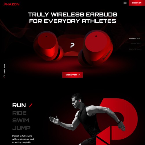 Wireless earbuds website remake Design by TomaWorks®