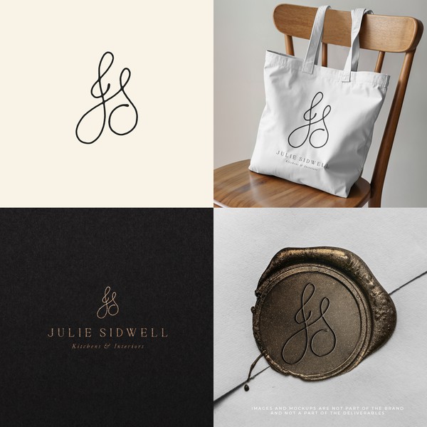 Hand drawn elegant monogram for an interior company