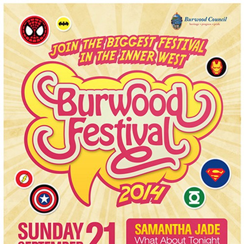 Burwood Festival SuperHero Promo Poster デザイン by Gohsantosa