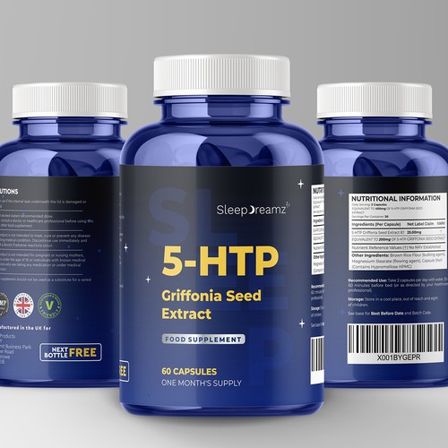 Sleep Supplement Label Design for Global Sleep Brand Design by atensebling