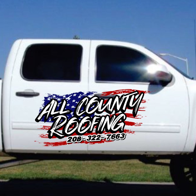 Truck Decal for Roofing Company Sticker contest