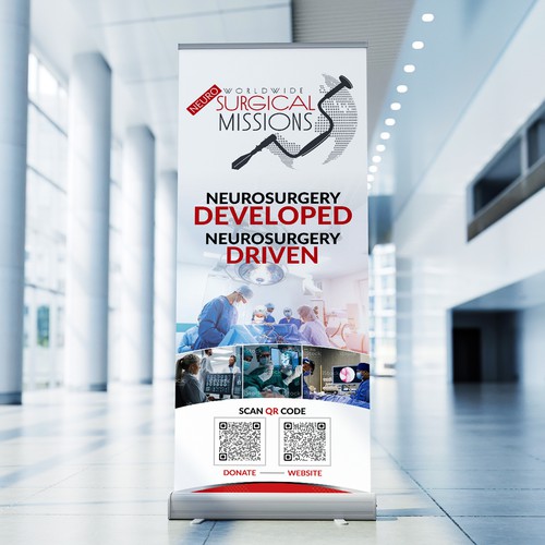 Surgical Non-Profit needs two 33x84in retractable banners for exhibitions Design by Saqi.KTS
