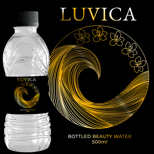 Label design for [beauty mineral water] for women Design by Rabbity Anne