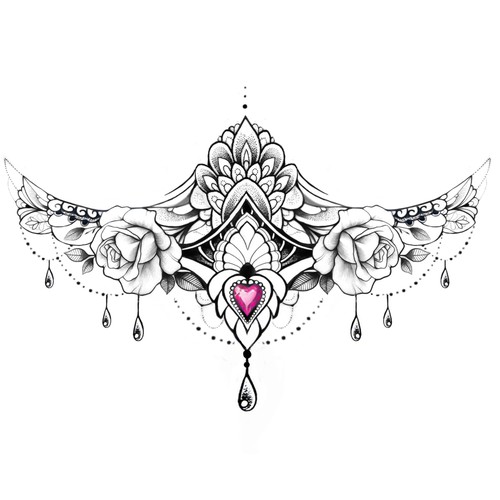 Sternum Tattoo Design Drawing