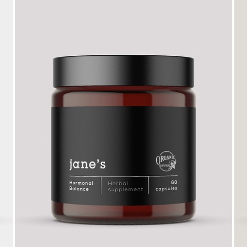 Minimal supplement label design Design by VERYGUT DESIGN