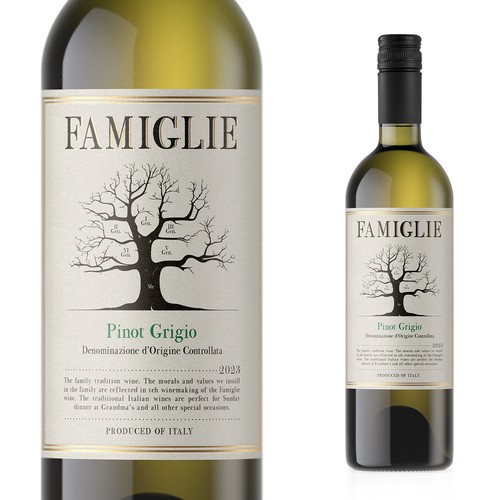 Famiglie Sustainable orgnaic label/wine - use the family tree logo on the old lable Design by Saverio Wongher ™