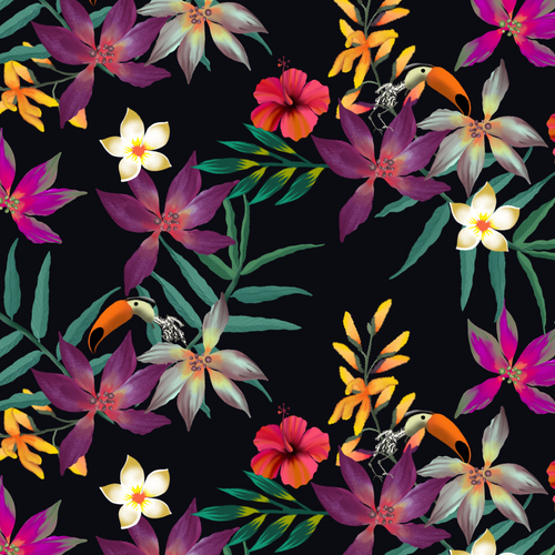 Tropical Fabric Print - Textile Designers & Illustrators Los Angeles fashion brand needs your designs Design by ash00 Designs