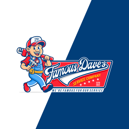 Famous Dave's Service Company Logo Diseño de VectorCrow87