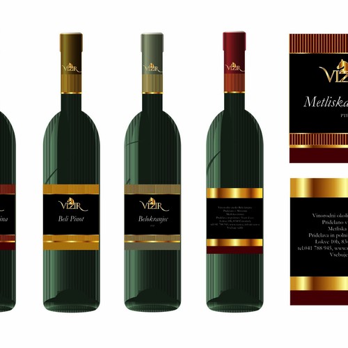 Bottle label design for wine cellar Vizir Design por Lela Zukic