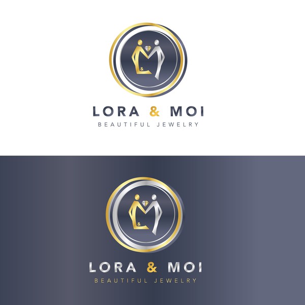 Gold and silver logo concept for a jewelry 