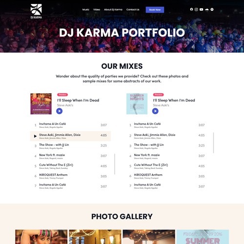 dj karma - playing good music since 2007 Design by ⚡️DesignBull⚡️