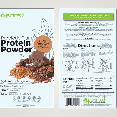 Diseño de Guaranteed Winner! - Design a Simple, Typography-driven Product Label for Our Healthy Protein Powder de AnaConstant