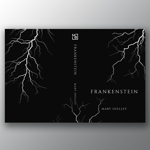 Design a book cover for an unique edition of Frankenstein, fully printed on black paper Design by Brandkore™