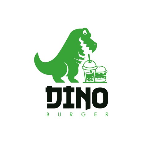 Diseño de Logo d'un dinosaure pour un restaurant fast food et bubble tea. Un logo moderne, simplifié et chill. de Medinart91