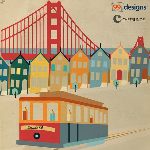 Design di Design a retro "tour" poster for a special event at 99designs! di digitalwitness