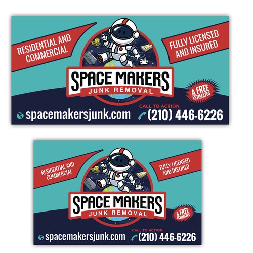 Fun and Catchy Junk Removal Service Truck Wrap - Space Theme デザイン by GrApHiC cReAtIoN™