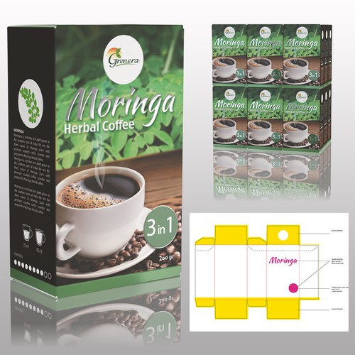 Moringa Herbal Coffee Réalisé par bastian-weiss-design