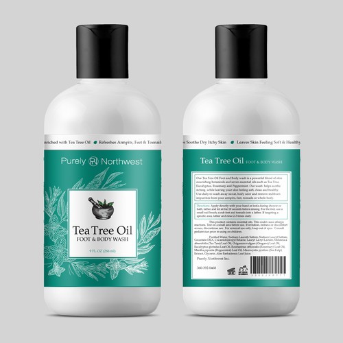 Updated Tea Tree Body Wash Label Design réalisé par Nirmana92