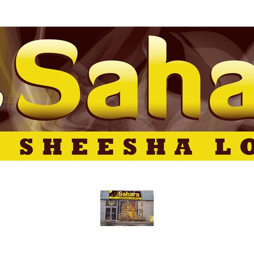 Create a Sahara Sheesha Lounge Store Sign Design by Satori.