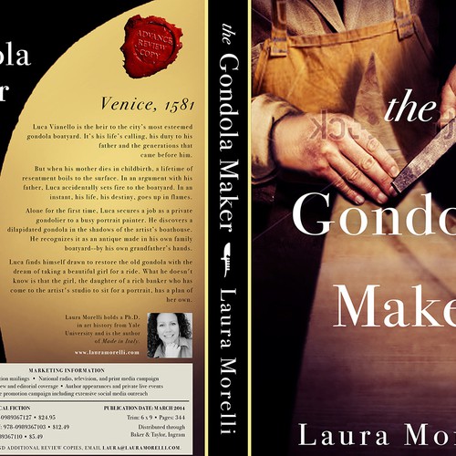 Book cover for The Gondola Maker: A novel set in 16th-century Venice Design by Llywellyn