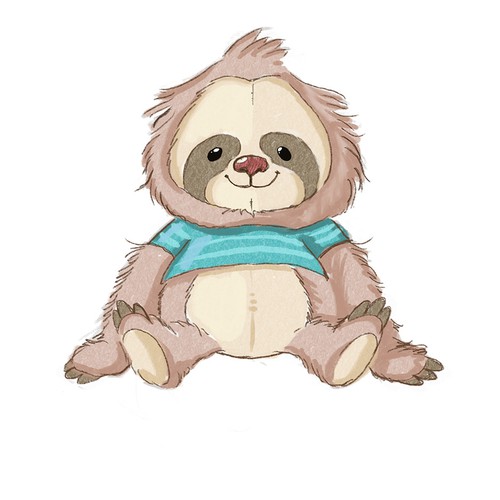 Design a Sloth Stuffed Animal Character for Autistic Children Design by Vesela Toncheva