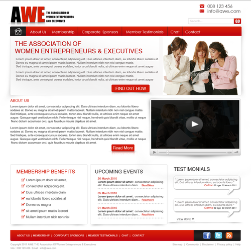 Create the next Web Page Design for AWE (The Association of Women Entrepreneurs & Executives) Design por Musuh Bumi