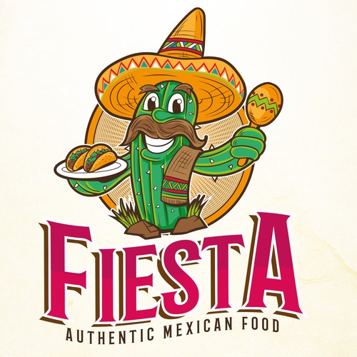 An authentic Mexican logo. Fiesta meaning festive style Design by Gerardo Castellanos