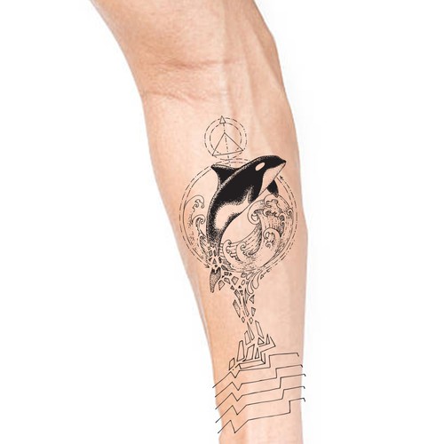 Designs Geometric minimal orca tattoo Tattoo contest