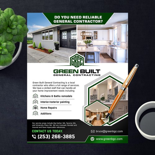 Flyer for General Contracting Company Design by Logicainfo ♥