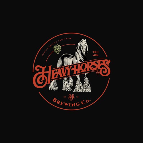 Vintage horse logo for a local brewery Design by F.canarin
