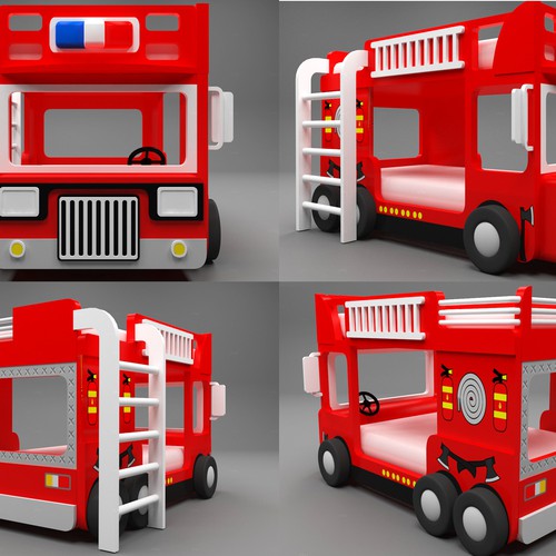 Fire engine shop bunk bed