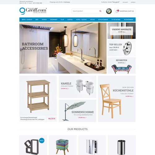 Design vincitore del contest "Neugestaltung Shop Startseite"