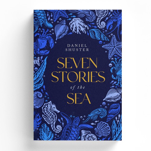 Design a whimsical storybook cover for a collection of fables about sea creatures Design by Boja