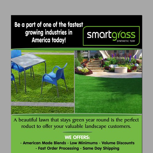 Need a Professional Flyer designed for Artificial Turf company ...