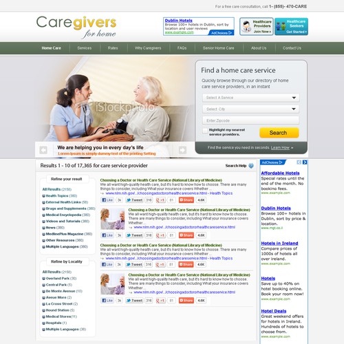 caregiversforhome.com needs a new website design Réalisé par Debayan Ghosh