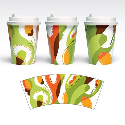 Artwork Design for Paper Cups Diseño de Maria GR