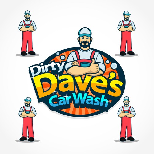 Car Wash Mascot with Logo Diseño de Gaeah