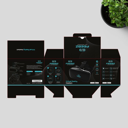 Box packaging for virtual reality headset Design by Shreya007⭐️