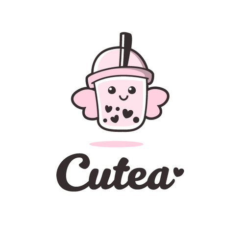 Cute and clean logo for boba/bubble tea shop! Design by AdriánKG