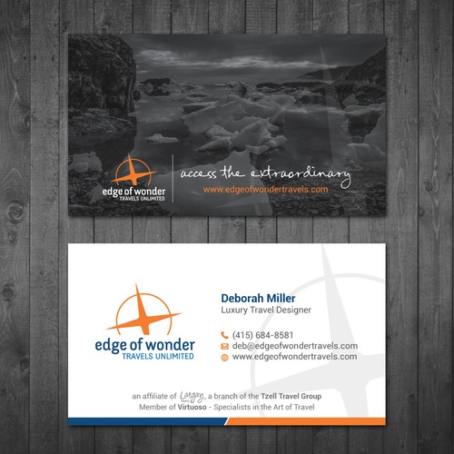 Create a card that exudes the awesomeness of luxury adventure travel Design by Tcmenk