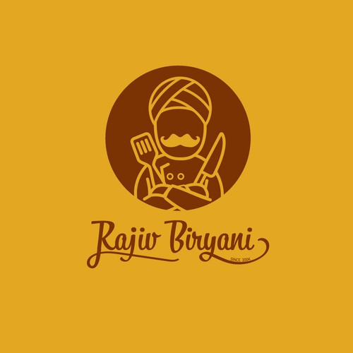 Indian Food Cloud Kitchen Logo Design, Rajiv Biryani Design por VictorChon