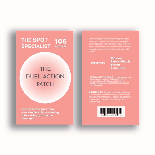 Pimple Patch PACKAGING to appeal to FEMALE BEAUTY user Design by 04kk graphics