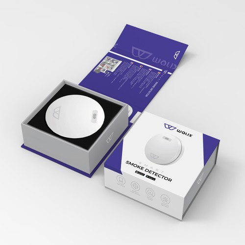 Need a complete modern and powerful packaging for our intelligent smoke detector. Design by Designlifelk