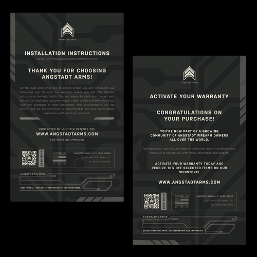 Warranty activation flyer for gun company (postcard) Design by Midnite Invasion