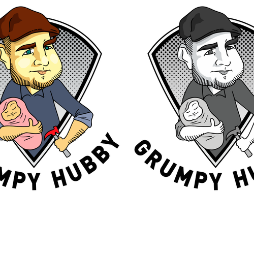 Create a grumpy husband caricature for a new blog Design by Guilherme Machado