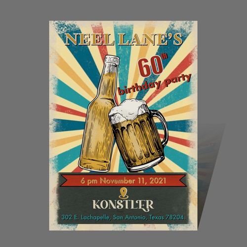 Design retro birthday flier for beer hall bash Design by fenkurniawan