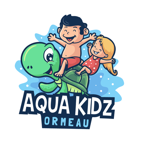 Learn to swim for 3 month olds up to squad level swimming. Focus on fun and young children/babies-ontwerp door Rock N Draw