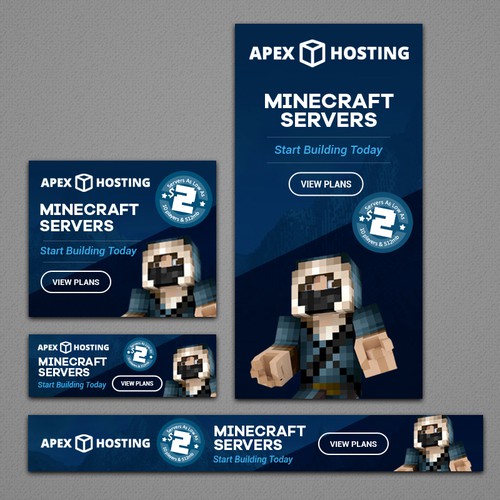 Minecraft Hosting Display Ads バナー広告 コンペ 99designs