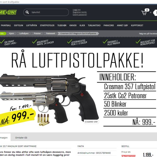 Design the best frontpage banners for a Airgun/Paintball Webstore! Design by Darkopuzo